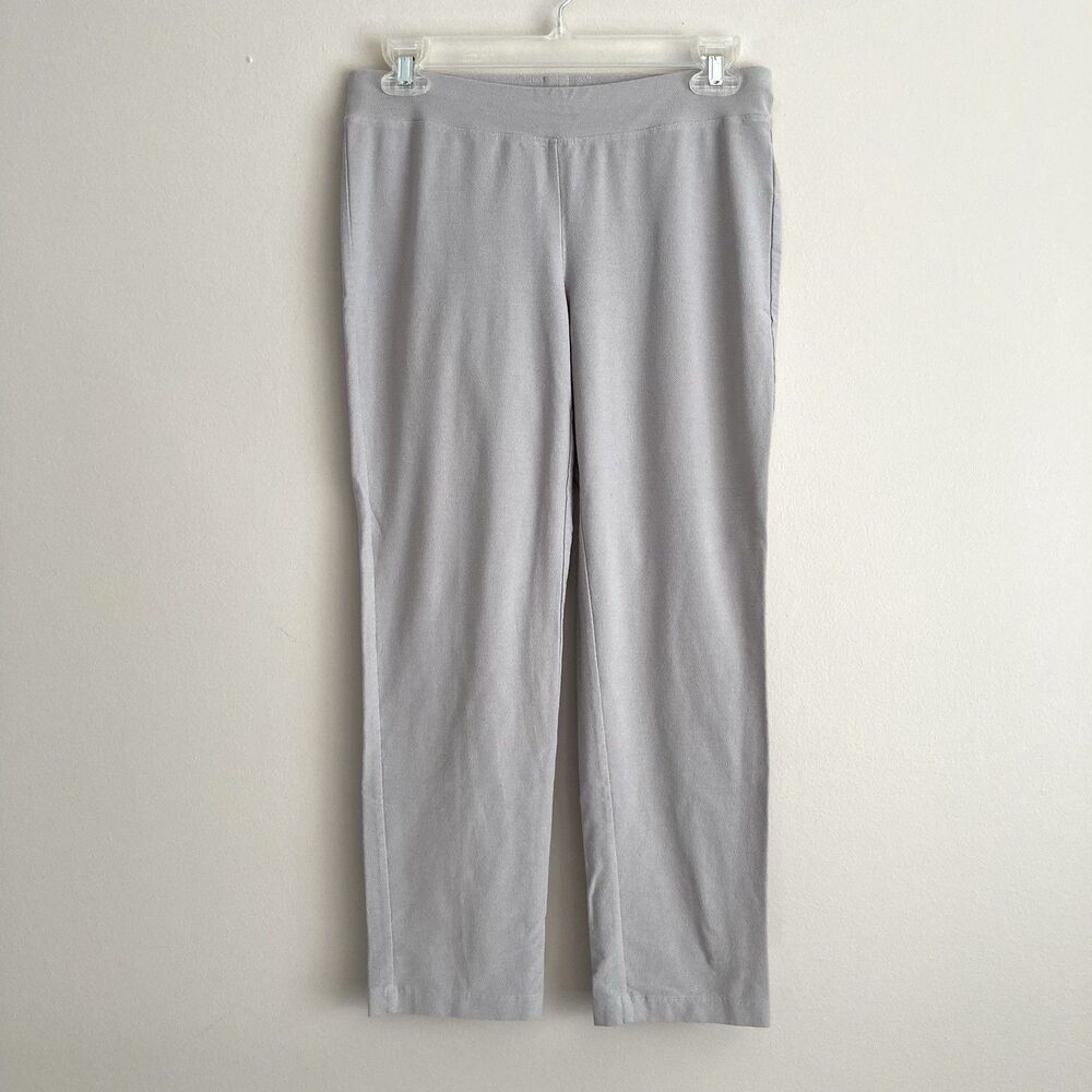 Eileen Fisher Pants Womens Small PETITE Stretch Crepe Gray Pull On Ankle Classic